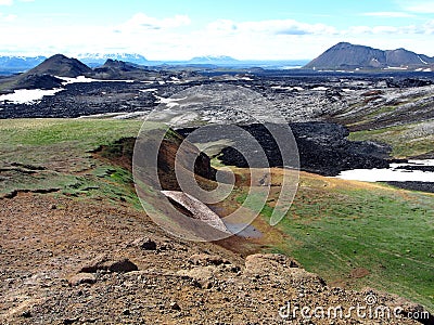 The lava field of Leirhnjukur Stock Photo