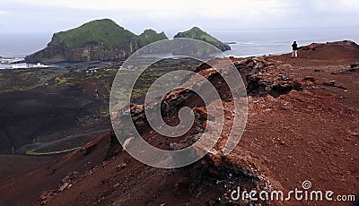 Lava fields, Eldfell volcano, Heimaey Island, Vestman Island, Iceland Stock Photo