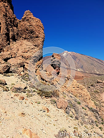 Lava formed weird shapes in El Teide National Park, Tenerife, Canary Islands Stock Photo