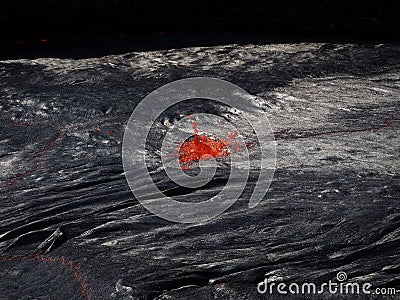 Lava inside Erta Ale volcano Stock Photo