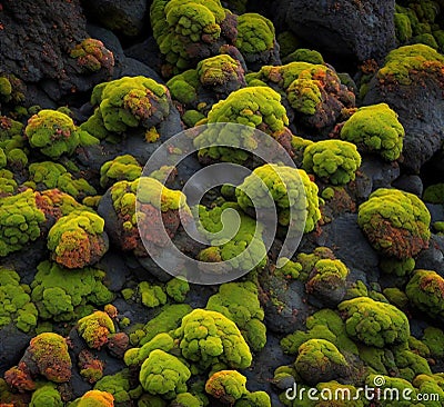 Lava Moss Travel Iceland Background Stock Photo