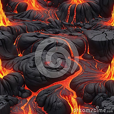 Lava texture fire background rock volcano magma molten hell hot flow flame pattern seamless. Earth lava crack volcanic texture gro Stock Photo