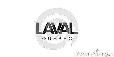 Laval in the Canada emblem. The design features a geometric style, vector illustration with bold typography in a modern font. The Vector Illustration