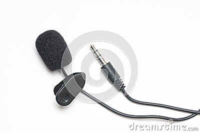 Lavalier microphone for correspondents on a white background Stock Photo