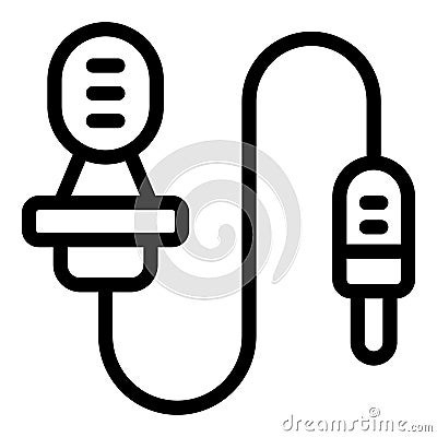 Lavalier microphone icon outline vector. Reporter equipment Vector Illustration