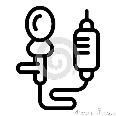 Lavalier pocket microphone icon outline vector. Tiny clipping clothing mic Stock Photo