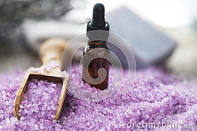 Lavender Bath Salts and Oils Stock Photo