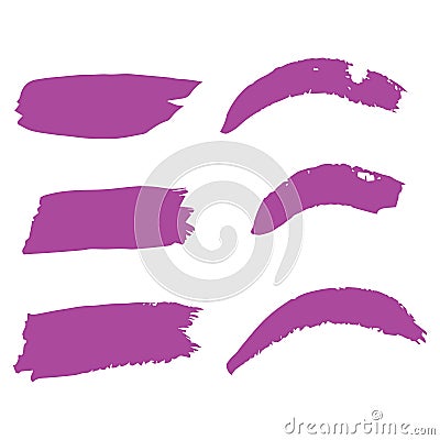 Lavender Brushes Design. Purple Ink Design. Violet Stroke Handwritten. Brushstroke Design. Watercolor Square. Paint Scratch. Stock Photo