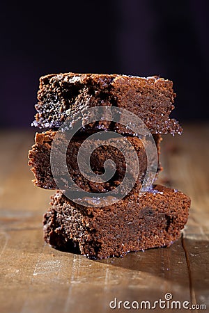 Lavender chocolate brownies Stock Photo