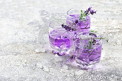 Lavender flower drink Herbal tonik lemonade Stock Photo
