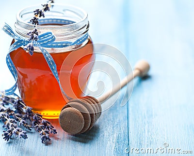 Lavender Honey Stock Photo