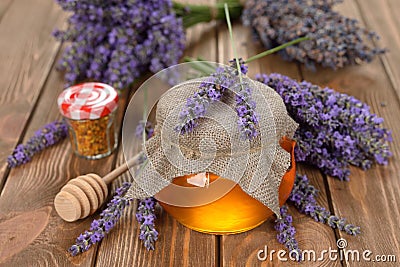 Lavender honey Stock Photo