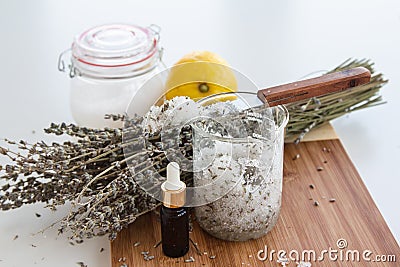 Lavender and Lemon Bath Salt set Stock Photo