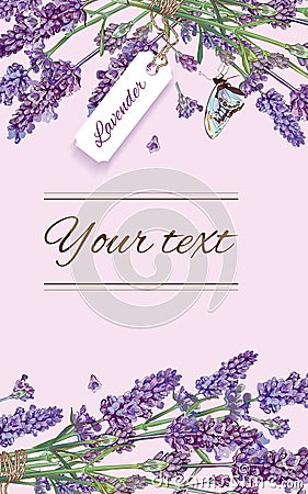 Lavender natural cosmetics banner Vector Illustration