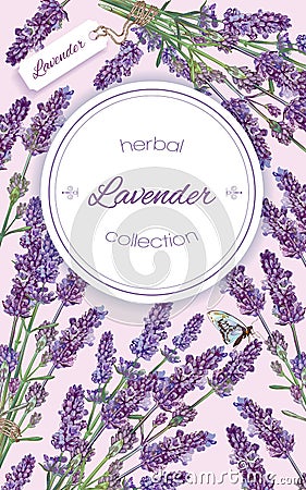 Lavender natural cosmetics banner Vector Illustration