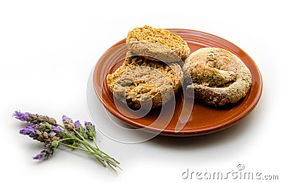 Lavender and ntakos Stock Photo