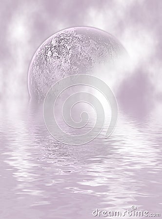Lavender Ocean Scene Stock Photo