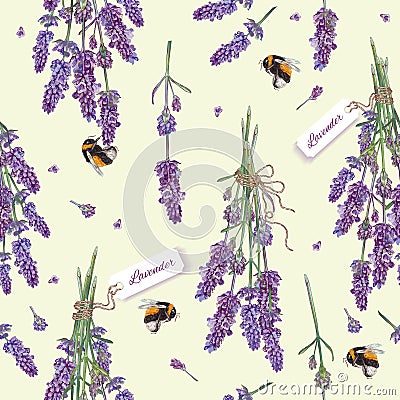 Lavender seamless pattern Vector Illustration