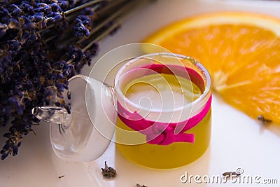 Lavender Stress Balm set Stock Photo