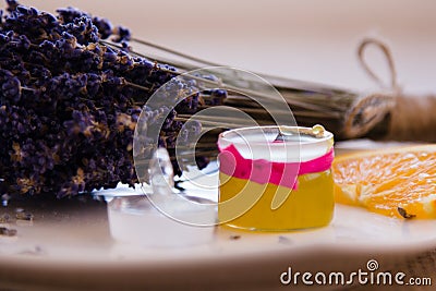 Lavender Stress Balm set Stock Photo