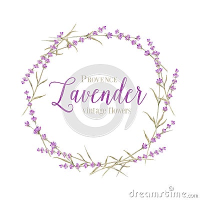 Lavender wreath Vector Illustration