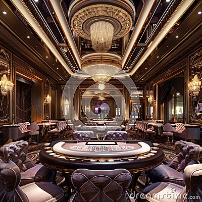 Luxurious Casino Interior Stock Photo