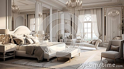 lavish luxury house interior Cartoon Illustration