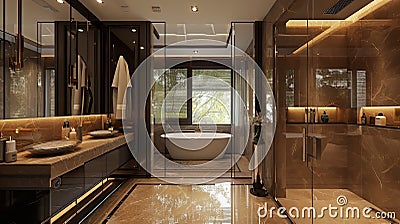 Lavish Washroom Interior Concept Stock Photo