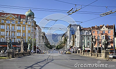 Lavov most (Lions Bridge) in Sofia. Bulgaria Editorial Stock Photo