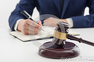 Law, advice and Legal services concept. Lawyer and attorney having team meeting at law firm. Stock Photo