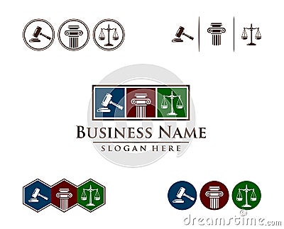 Law and attorney logo, elegant law and attorney firm vector logo design Vector Illustration
