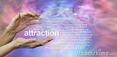 The Law of Attraction Word Cloud Stock Photo