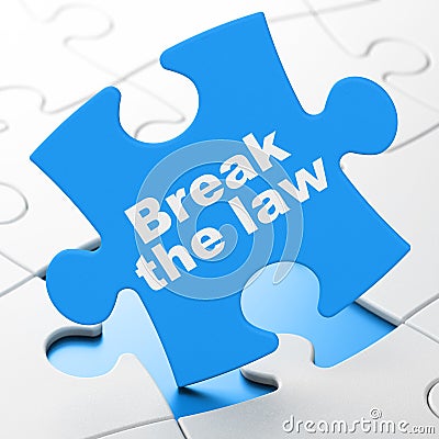 Law concept: Break The Law on puzzle background Stock Photo