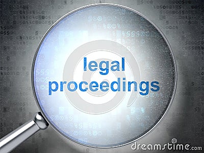 Law concept: Legal Proceedings with optical glass Stock Photo