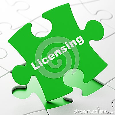 Law concept: Licensing on puzzle background Stock Photo