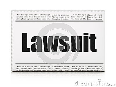 Law concept: newspaper headline Lawsuit Stock Photo