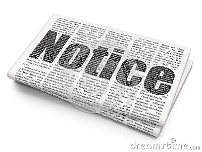 Law concept: Notice on Newspaper background Stock Photo