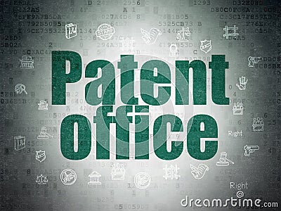 Law concept: Patent Office on Digital Data Paper background Stock Photo