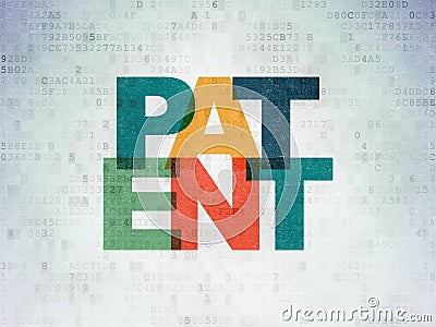 Law concept: Patent on Digital Data Paper background Stock Photo