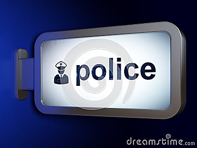 Law concept: Police and Police on billboard background Stock Photo