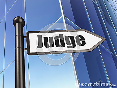 Law concept: sign Judge on Building background Stock Photo
