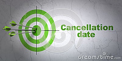 Law concept: target and Cancellation Date on wall background Stock Photo