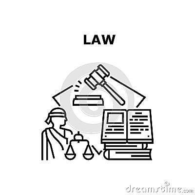 Law Consulting Vector Concept Black Illustration Vector Illustration