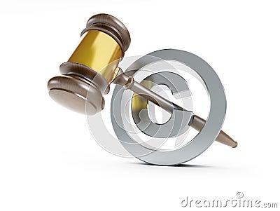 Law copyright sign 3d Illustrations Stock Photo