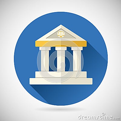 Law Court, Museum Bank House Symbol Justice, Vector Illustration