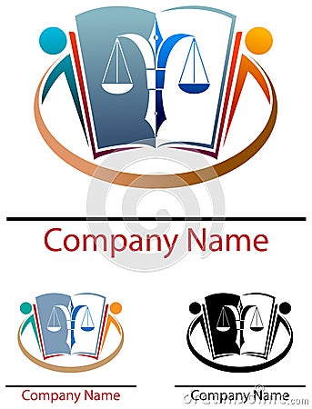 Law education logo Vector Illustration