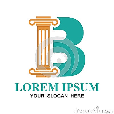 Law firm logo with B alphabet and text space for your slogan / tagline Vector Illustration
