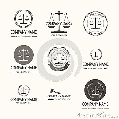 Law firm logo template. set of vintage labels Vector Illustration