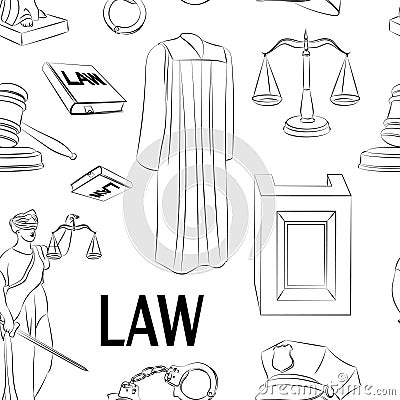 Law Hand Drawn Pattern. Stock Vector - Image: 70721256