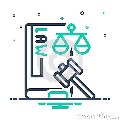 Mix icon for Law, legitimate and lawful Vector Illustration